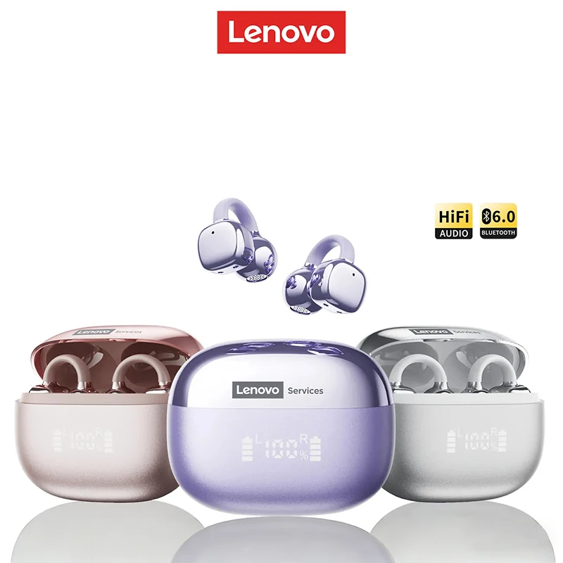 Lenovo RS119 Clip-Ear-Bluetooth-V6.0-Gaming-Kopfhörer, kabellose Open-Ear-Sportkopfhörer zum Laufen, Radfahren, lange Akkulaufzeit mit Mikrofon Image