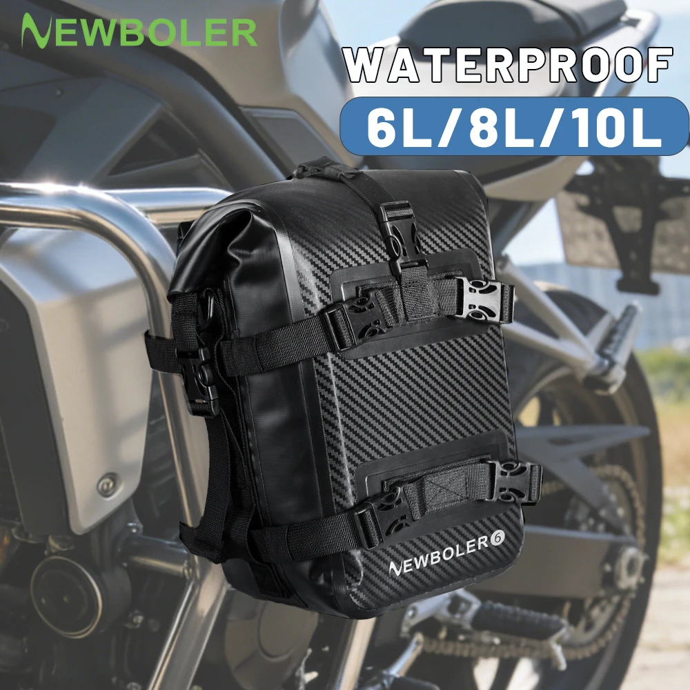 Borsa Laterale Moto NEWBOLER per Serbatoio, Borsa da Sella, Borsa Attrezzi, Borsa per Paraurti, Borsa Impermeabile Moto, Borsa Dry Bag 10L Grande Capacità