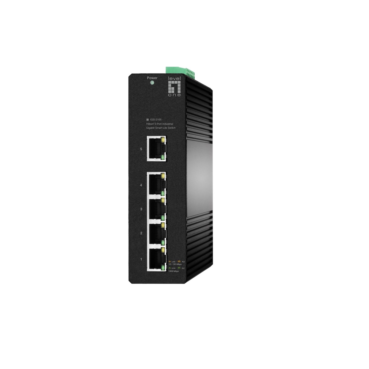 LevelOne Hilbert IGS-2105 - Switch - industriell, leicht - managed - 4 x 10/100/1000 + 1 x 10/100/1000 (Uplink) Image