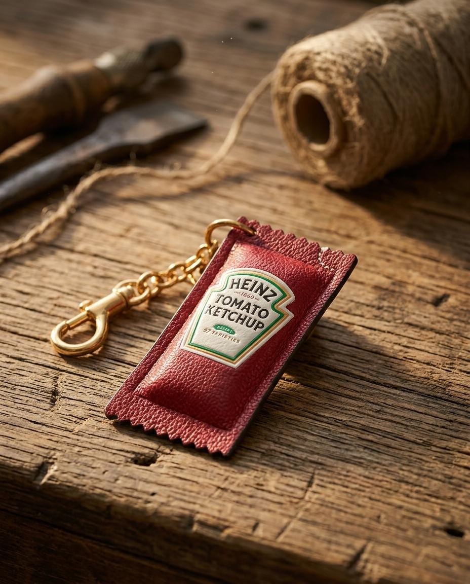 Portachiavi a forma di bottiglia di ketchup, portachiavi divertente a tema cibo, portachiavi carino a forma di salsa rossa, portachiavi originale per