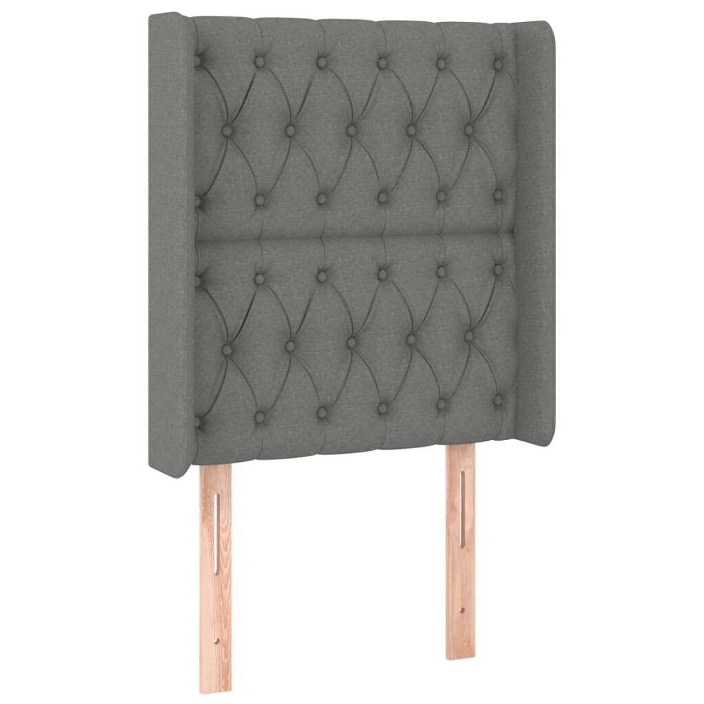 Décoshop26 - Kopfteil Schlafzimmeraccessoire LED-Möbel 83 x 16 x 118/128 cm dunkelgrauer Stoff TDL0201023 Image