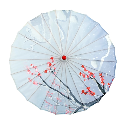 Handgefertigter chinesischer Papierschirm aus Seidenstoff, Vintage-Regenschirm mit orientalischem Blumenmuster für Hochzeiten, Fotoshootings, Tanzveranstaltungen, Cosplay, Partydekoration, verschiedene Größen für Erwachsene und Kinder (22 Zoll, 27... Image