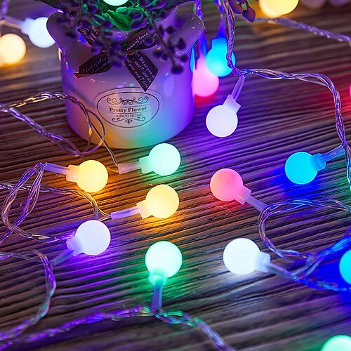 LED-Solar-Lichterkette für den Außenbereich, Kristallkugellichter mit 8 Modi, wasserdichte Solar-Weihnachtsbeleuchtung für Garten, Bäume, Terrasse, Partys und Weihnachtsdekorationen Image
