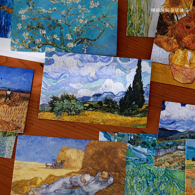 Chaoyu 30 Van Gogh Ölgemälde Postkarten, Hochwertige Vintage Künstlerische Wanddekoration Karten, Ins Geburtstagsgeschenk Image