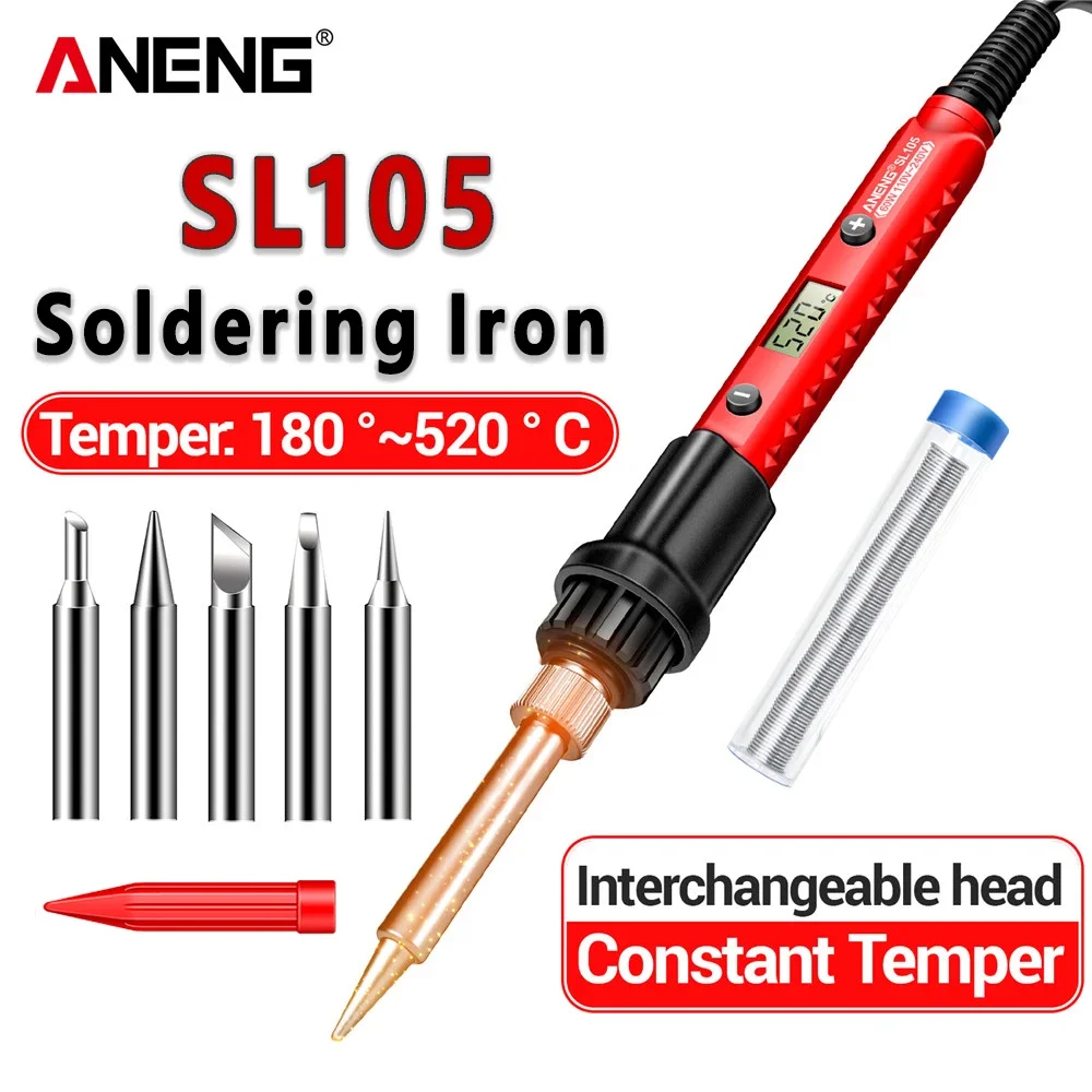 Lötkolben-Set, 60 W, schnelle Schweißgeräte, ANENG SL105, 110 V/220 V, Nacharbeitsstation, Wärme- und Bleistiftspitze, professionelle Reparaturwerkzeuge Image
