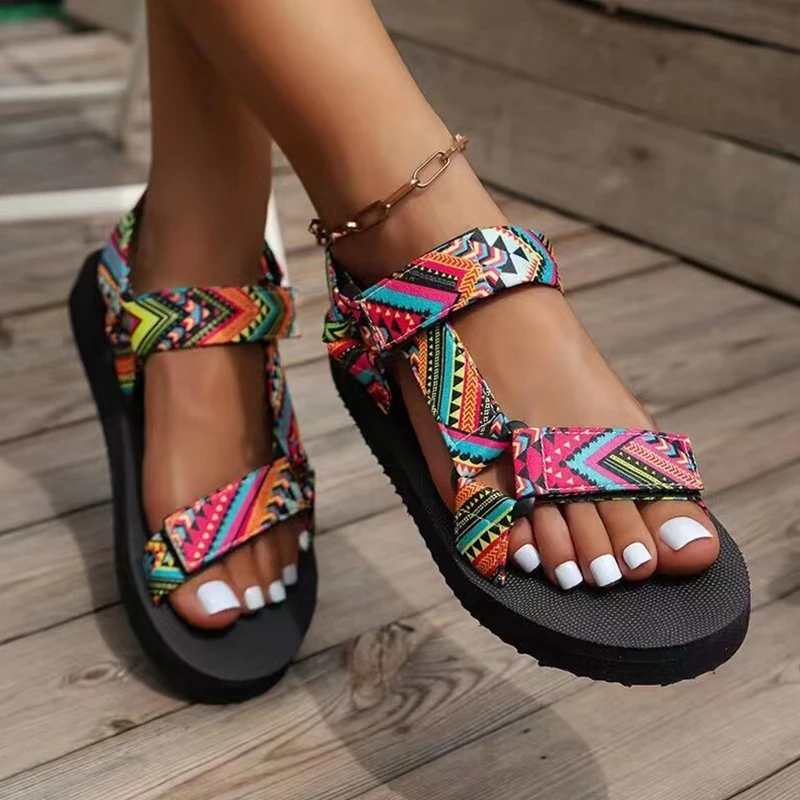 Sommer flache Damenschuhe Hanfseil Set Fuß Strands andalen Outdoor All-Match Casual Hausschuhe große Damen Sandalen