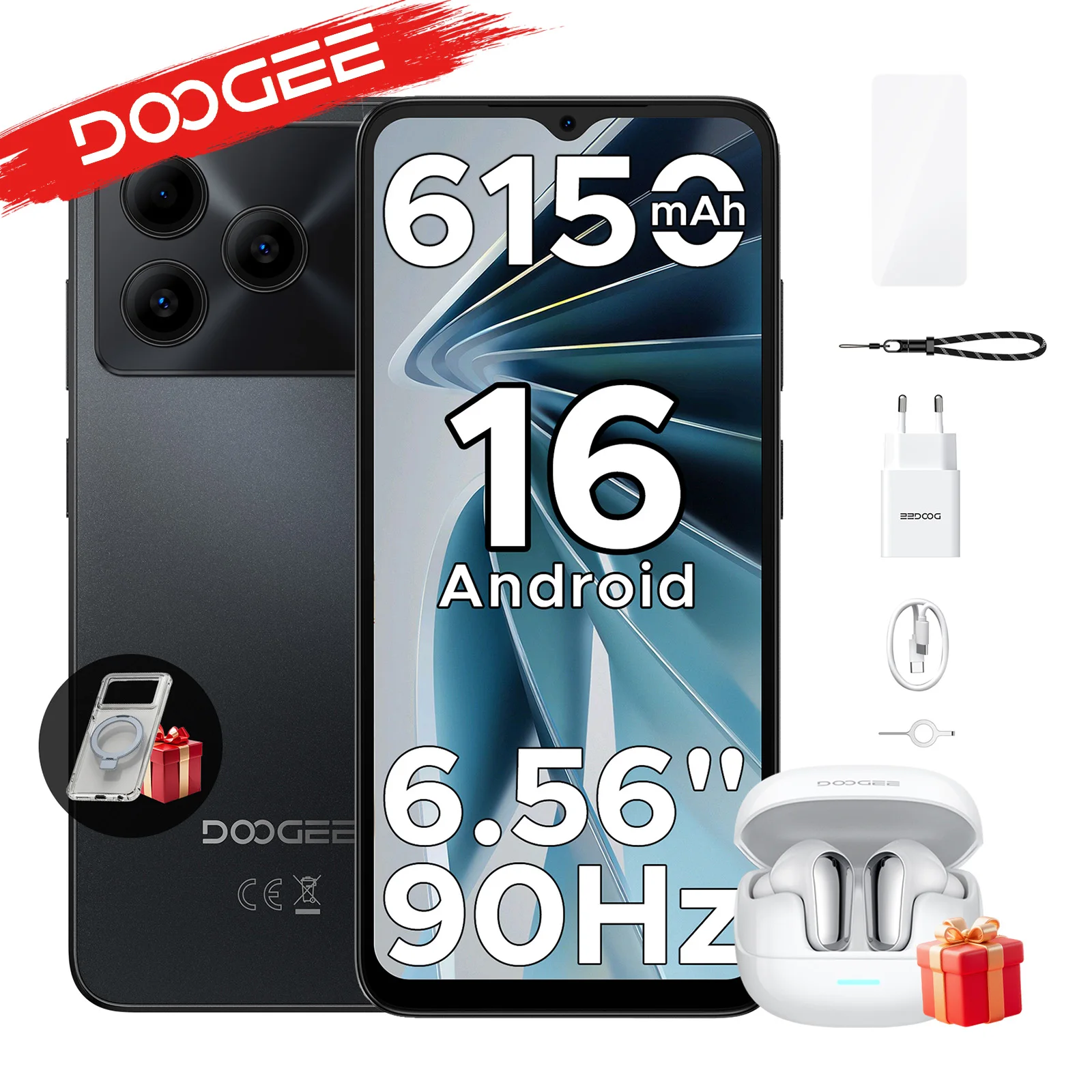 Globale Version DOOGEE Note 56 VIP Smartphone Android 16 6150mAh Großer Akku 6,56'' Display 24GB 64GB 8MP Kamera Mobiltelefon Image