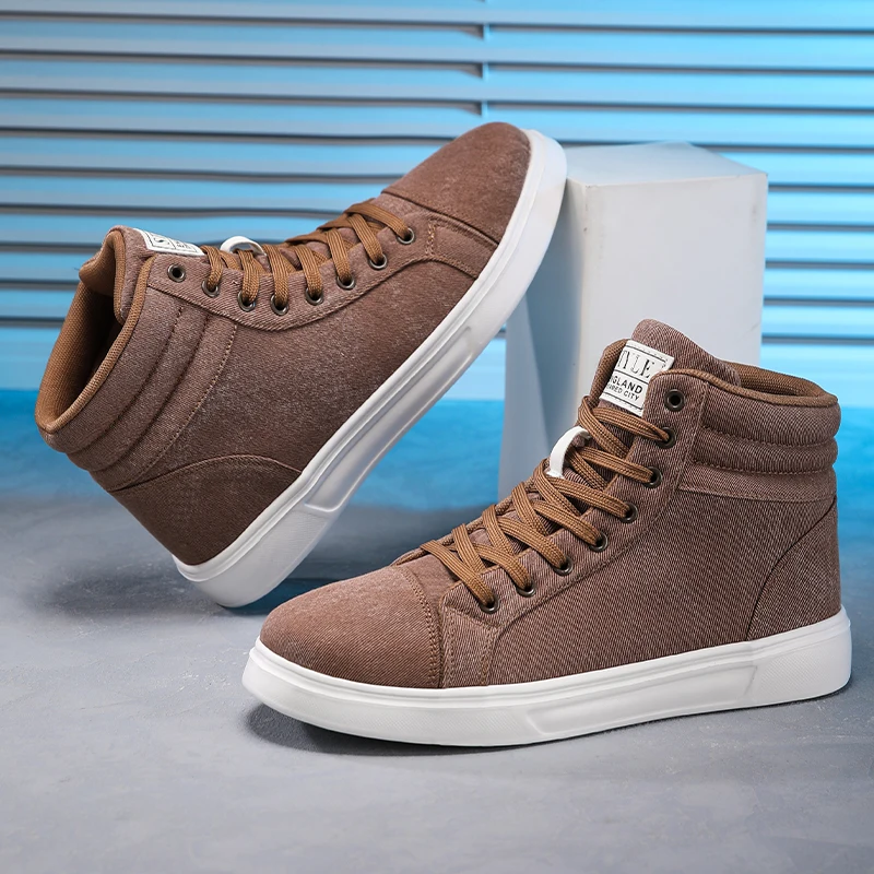 Wanderschuhe Männer High-top Bequeme Leder Hohe Qualität Atmungsaktive Sommer Turnschuhe Große Größe Trendy Teen Skate Schuhe Mann