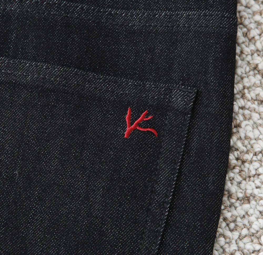 OECHSLI Jeans Dicke Baumwolle Männer 2025, Herbst Winter neue Stickerei business warme reißverschluss Mode gerade Große größe 29-42 Hosen