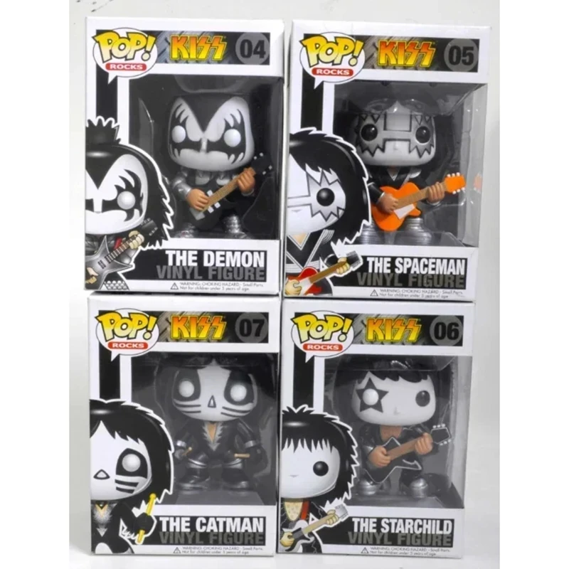 FUNKO POP ROCKS KISS THE DEMON # 04-SPACEMAN # 05-STARCHILD # 06 CATMAN # 07 Actionfiguren-Modellsammlung, Spielzeug für Kinder