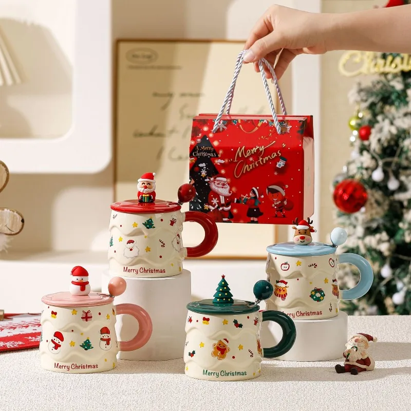 Neue Weihnachtskeramik sind Geburtstagsgeschenke für beste Freunde, Tassen, Kaffeetassen, Geschenkbox-Sets und Weihnachtsgeschenke Image