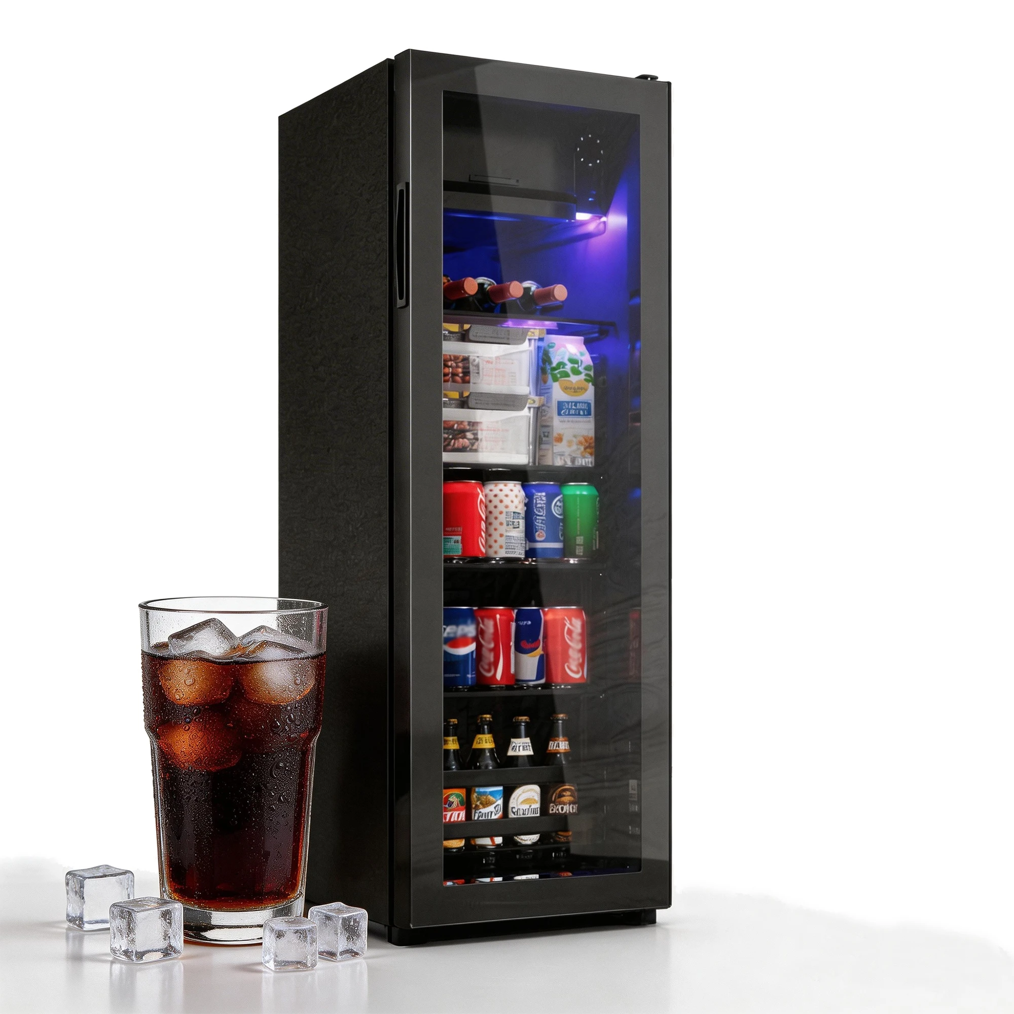 Mini-réfrigérateur 128L, congélateur 8L + réfrigérateur 120L, capacité de 94 canettes de limonade, d