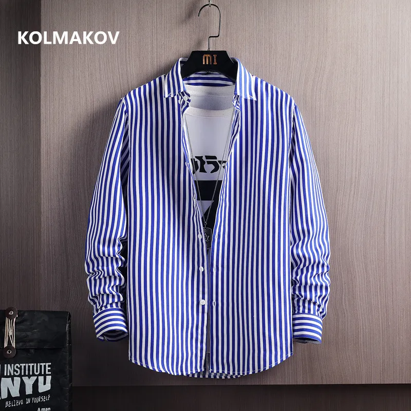 2023 primavera e l'estate nuova moda uomo manica lunga camicia a righe uomo Slim fit Business Casual camicie da uomo di alta qualità M-4XL