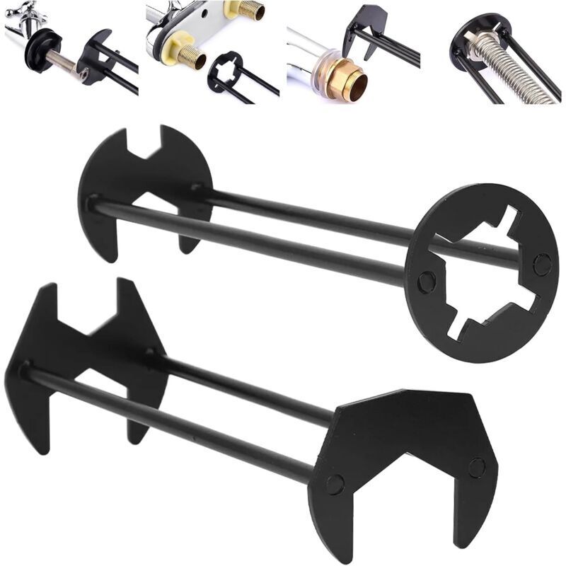 Set Di 2 Chiavi Per Rubinetti, Chiave Per Lavabo, Chiave Per Lavello, 7 Misure, Chiave Universale Sottolavello, Chiave Esagonale A Quattro Punte, Chiave Multifunzionale Da Idraulico Per Cucina