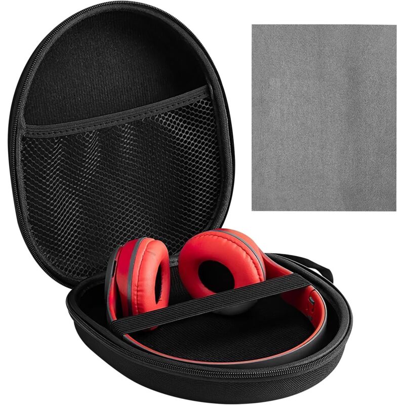Custodia Per Cuffie Over-ear, Custodia Rigida Per Cuffie Con Panno Magico Per La Pulizia, Custodia Universale Per Cuffie, Custodia Per Il Trasporto Delle Cuffie 21 X 18 X 5,5 Cm, Nero