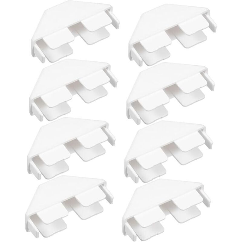 8 Pezzi Tappi Per Recinzione, Accessori Per Pali Di Recinzione, Tappi Per Pali Di Ringhiera, Supporti Per Pali Di Recinzione, Tappi Per Pali Di Pavimentazione, Pvc Bianco, 7,6 X 4 X 2,2 Cm - Kzq