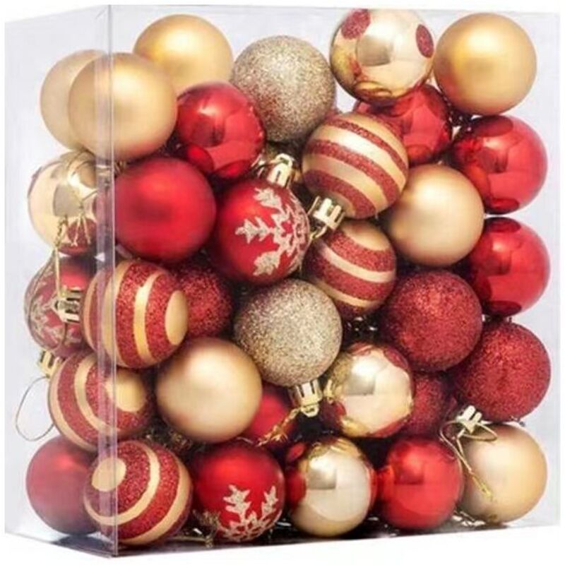 50 Pezzi Di Decorazioni Per L'Albero Di Natale, Palline Di Natale, Decorazioni Per L'Albero Di Natale, Palline Di Natale Con Corde, Adatte Per Decorazioni Natalizie, Matrimoni, Feste Di Compleanno