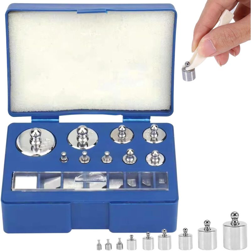 Set Di 17 Pesi Di Calibrazione Di Precisione In Acciaio Inossidabile - Kit Di Pesi Di Calibrazione Per Bilance Digitali Per Gioielli - 1 G, 2 G, 5 G, 10 G, 20 G