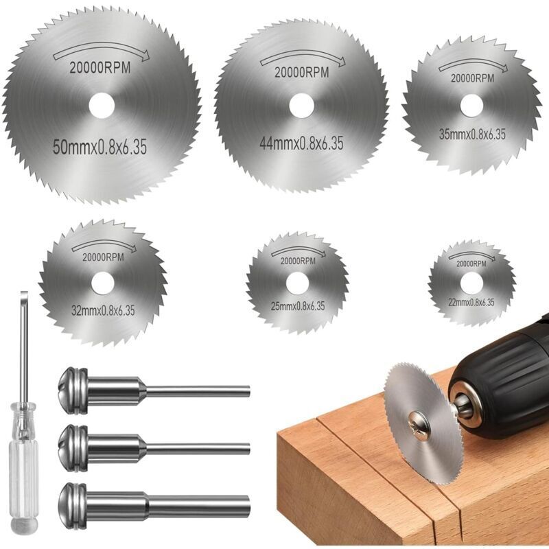 Dischi Da Taglio Per Utensili Rotanti, Lame Per Trapano A Disco, Dischi Da Taglio Hss, Lame Per Seghe In Acciaio Rapido, Mini Lama Per Sega Circolare Per Tagliare Legno, Plastica E Metallo (8 Pezzi)
