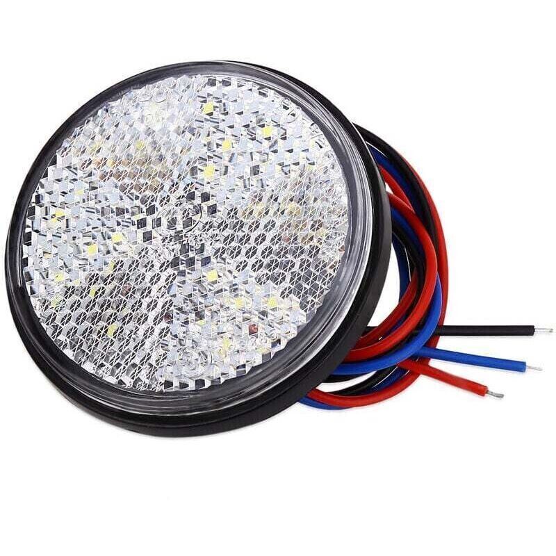 Luci Per Rimorchio A Led, Luce Posteriore Per Rimorchio Da 12 V, 2 Pezzi, Luce Freno Per Rimorchio, Riflettore Led Rotondo, Luce Di Posizione A Led Per Camion, Moto, Auto (bianco, 2 Pezzi)