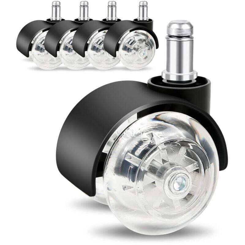 Fliti - Set Di 5 Rotelle Per Sedie Da Ufficio 11 Mm X 22 Mm - Rotelle Scorrevoli E Silenziose Per Sedie Da Gioco - Sedie Girevoli