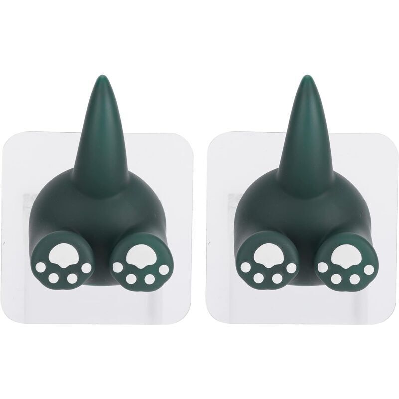 2 Pezzi Ganci Per Coda Di Animali, Simpatici Ganci Per Animali Domestici, Simpatico Gancio Per Coda Di Animali Dei Cartoni Animati, Gancio A Ventosa Per Coda Di Animali (verde Dinosauro) - Kzq