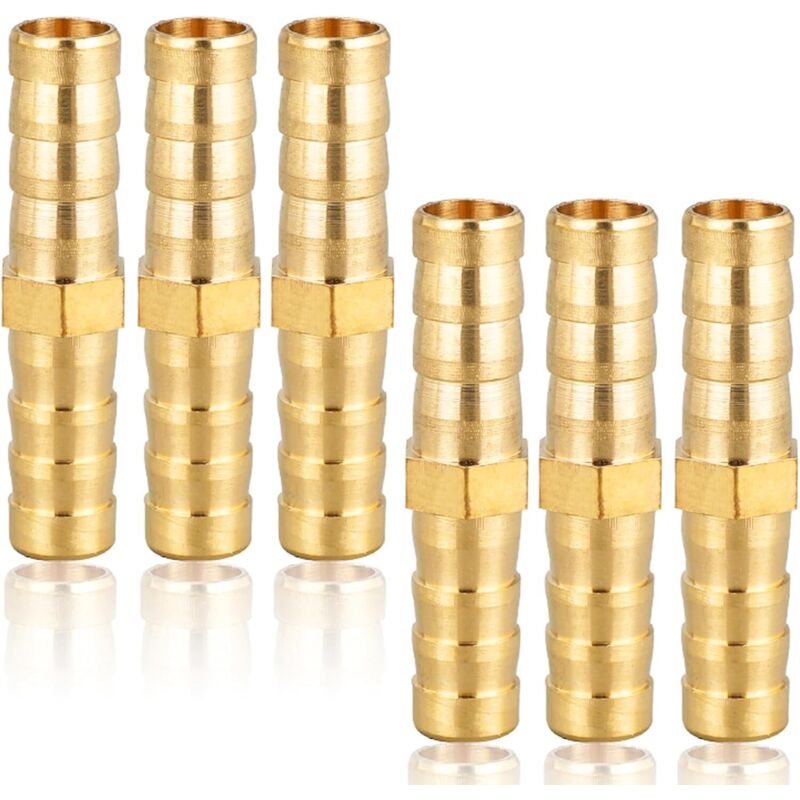 Raccordo Per Tubi In Ottone Da 8 Mm, 6 Pezzi Raccordo Per Tubi In Ottone Da 8 Mm (5/16'), Raccordo A Barbiglio Dritto Raccordo Per Tubi In Ottone Raccordo Filettato Raccordo In Ottone