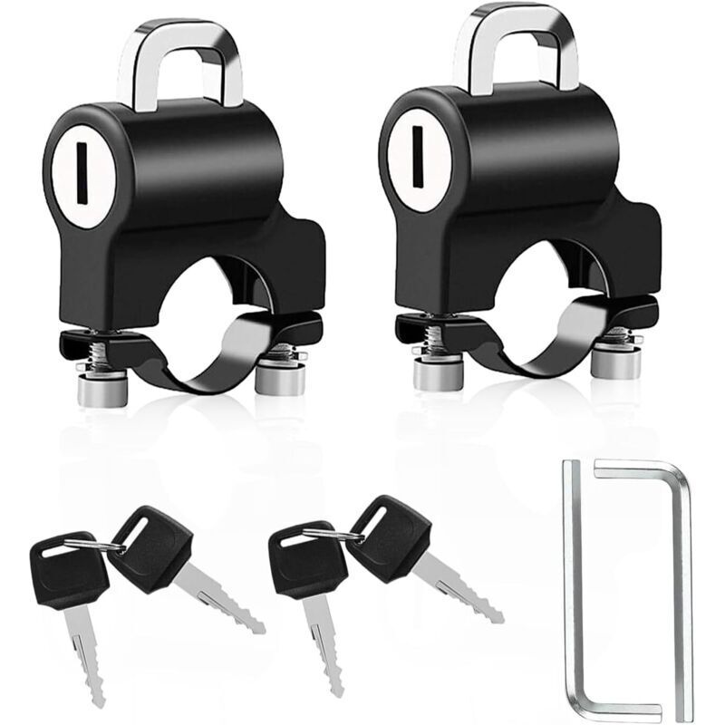 Lucchetto Per Casco Da Moto In 2 Pezzi, Accessorio Antifurto Per Casco, Lucchetto Per Casco Da Moto Con Chiavi, Lucchetto Di Sicurezza Per Tubo Manubrio Da 22 Mm, Moto, Bicicletta O Scooter