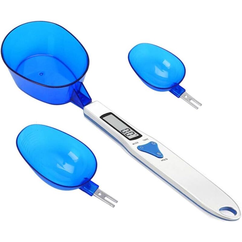 Bilancia Da Cucina Digitale Con 3 Misurini Per Pesare E Asciugare Ingredienti Liquidi Come Tè Al Latte, Spezie E Farina. Precisione Di 500 G (1,1 Lb) E 0,1 G (1,1 G) Con Display Lcd Portatile.