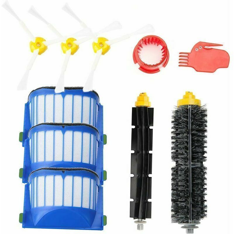 Accessorio Per Irobot Roomba Serie 600, Kit Di Manutenzione Con Spazzole E Filtro Per Roomba Serie 600 605 610 612 615 620 630 645 650 660 670 675 680 681 695 696. Kit Di 10 Pezzi.