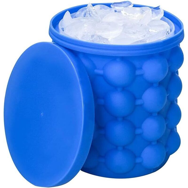 Stampo Per Cubetti Di Ghiaccio In Silicone, Secchiello In Silicone Con Coperchio Per Realizzare Piccoli Cubetti Di Ghiaccio Per Bibite, Cocktail, Vino Con Ghiaccio, Secchiello Per Ghiaccio Tritato, Va