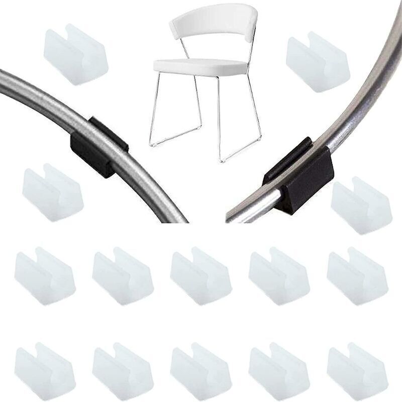 32 Pezzi Di Tappi Terminali Per Gambe Di Sedie, Tappi Terminali Per Gambe Di Sedie, Tappi Terminali Per Gambe Di Sedie, Tappi Terminali Per Gambe Di Sedie, Morsetti Per Tubi In Silicone (10 Mm, Bianco