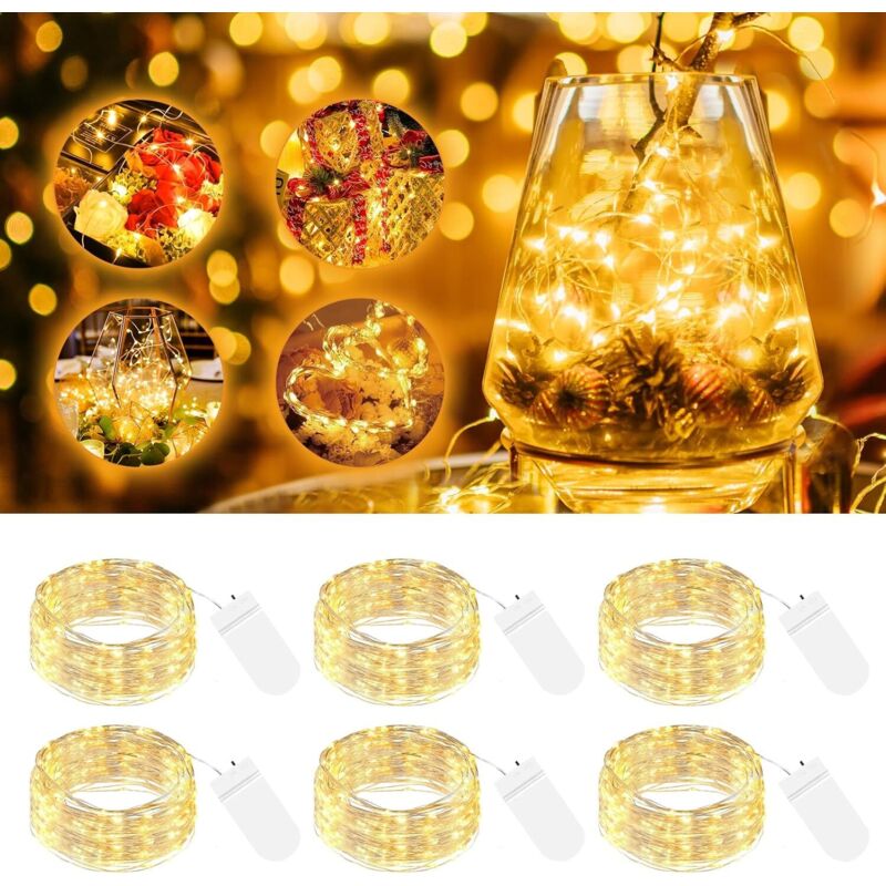 Confezioni Di Luci A Led Con Batteria, Piccole Luci Da Fata Da 2 M, 20 Led, Filo D'Argento, Mini, A Batteria, Micro Filo, Impermeabili, Per Decorazioni Natalizie, Matrimoni, Feste, Calde