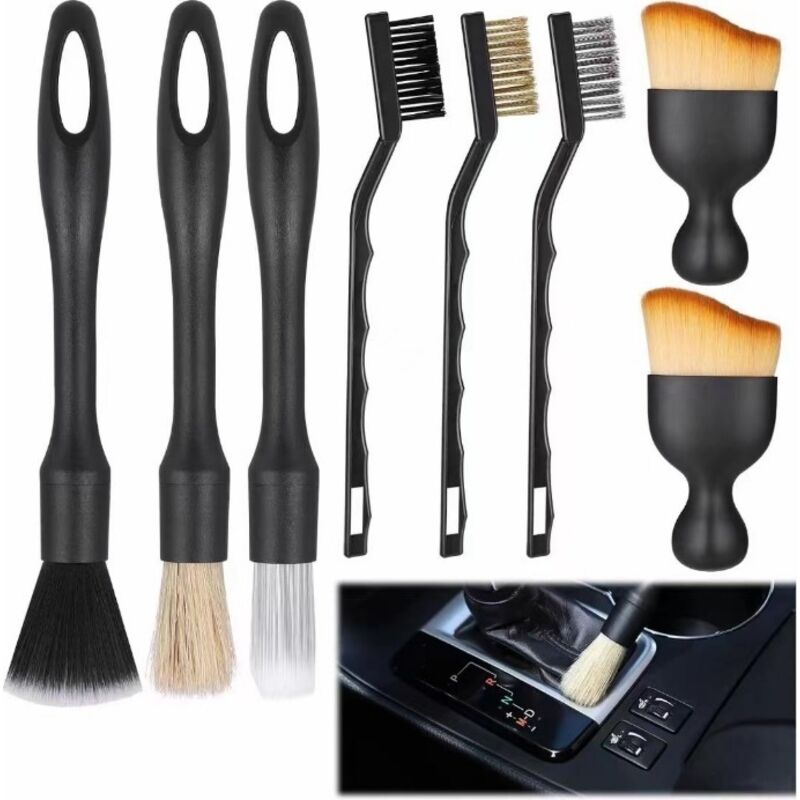 Set Di 8 Spazzole Per La Cura Dell'auto, Spazzola Automatica Per La Cura Dell'auto, Spazzole Per La Pulizia Dell'auto, Spazzole Per La Cura Dell'auto, Per Cruscotto, Bocchette Dell'aria, Interni