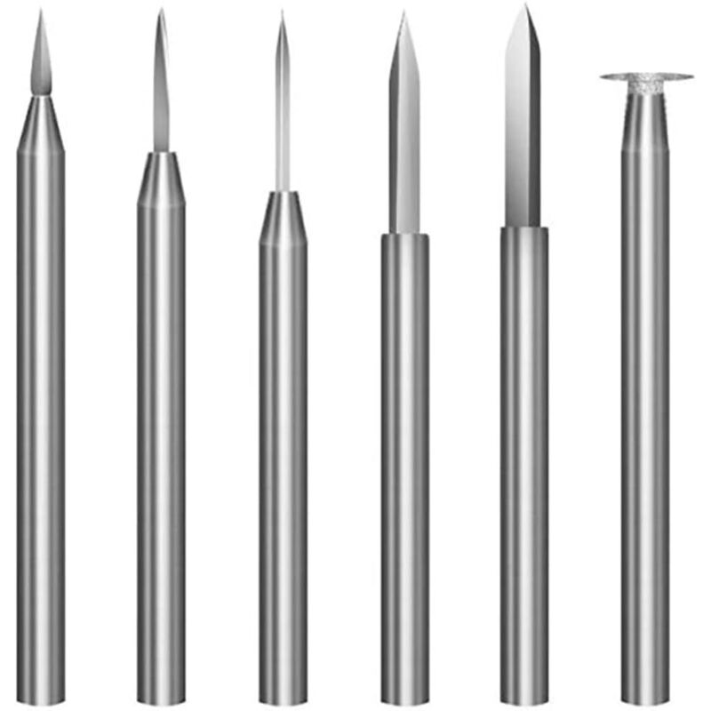 Set Di 6 Punte Per Intaglio Del Legno Per Utensili Rotanti Dremel - Accessori Per Trapano Per Incisione - Utensile Per Molatura Del Legno Con Gambo Da 3 Mm Per Intaglio, Foratura, Micro Intaglio