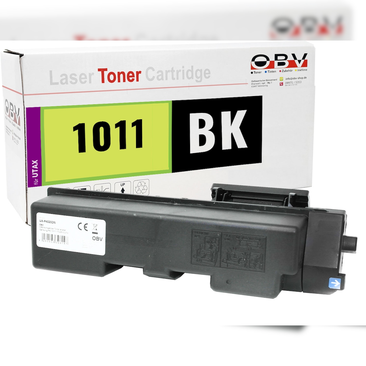 OBV Toner Schwarz kompatibel zu Utax & Triumph-Adler P-4020dn - Ersetzt PK-1011 - ca. 7.200 Seiten Image