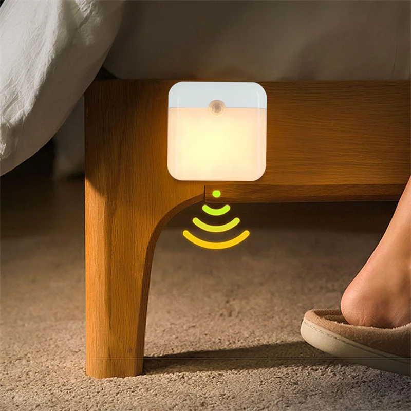 Nachtlichter mit Bewegungsmelder, wiederaufladbare Schrankleuchte TYPE-C, kabellose LED-Wandleuchte, für Treppen, Schrank, Küche, Schlafzimmer, Garage