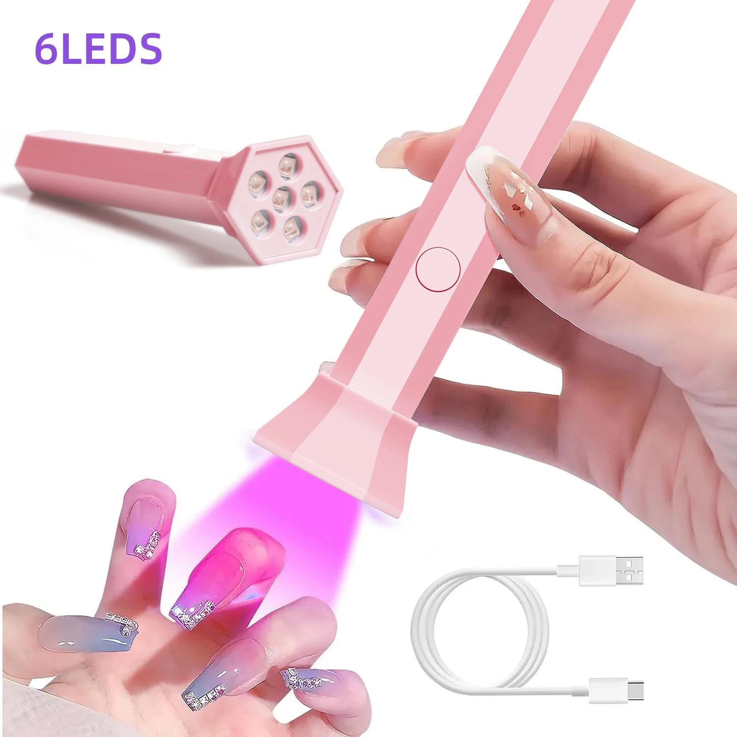 Batterie im Lieferumfang enthalten, tragbare Nageltrocknerlampe, UV-LED-Nagellicht, schnell trocknendes Licht zum Aushärten aller wiederaufladbaren Nagelgel-Haus Image