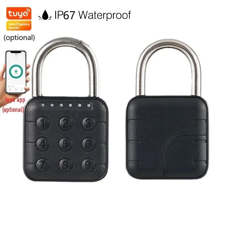 EGFirtor Tuya Smart Home Biometrisches digitales Vorhängeschloss IP67 Wasserdichtes intelligentes Türschloss Schrankschloss Fitnessstudio Kleiderschrank Tür Passwortschloss Image