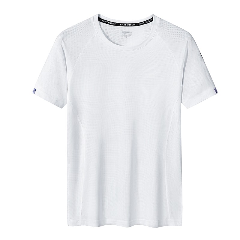 Men's T shirt Tee Gym Shirt Sports T-Shirt Crew Neck Short Sleeve Sports Outdoor Vacation Casual Daily Gym Quick dry Breathable Plain Black White Activewear Fashion Basic