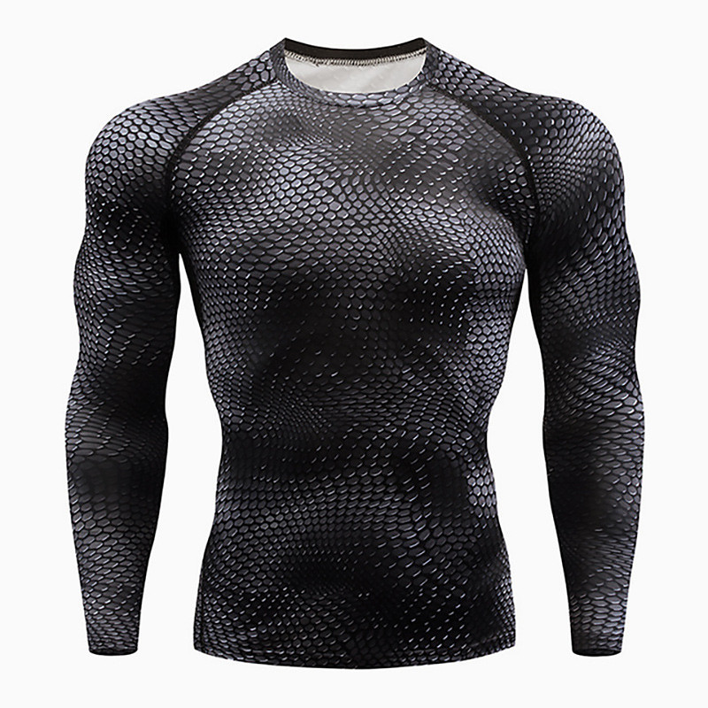 Men's T shirt Tee Gym Shirt Compression Shirt Fitness Shirt Men Tops Crew Neck Long Sleeve Sports Outdoor Vacation Going out Casual Daily Quick dry Sweat wicking Breathable High Elasticity Plain