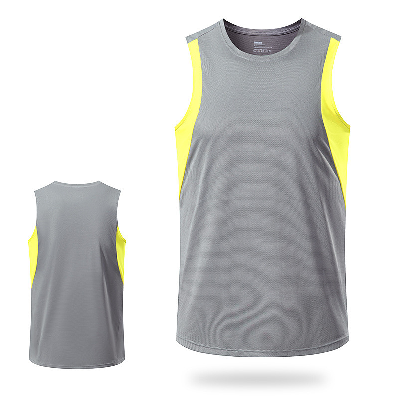 Men's GYM Tank Fitness Tank Basketball Shirt Men Tops Tank Crew Neck Sleeveless Vacation Gym Sports Outdoor Going out Casual Daily Quick dry Breathable Soft Patchwork Color Block Light Grey
