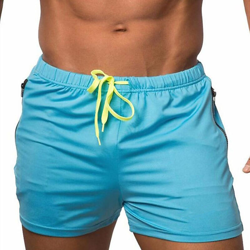 Men's Running Shorts Athletic Shorts Drawstring with Phone Pocket Bottoms Sports Outdoor Indoor Breathable Soft Quick Dry Gym Workout Running Walking Sportswear Activewear Solid Colored Black Red