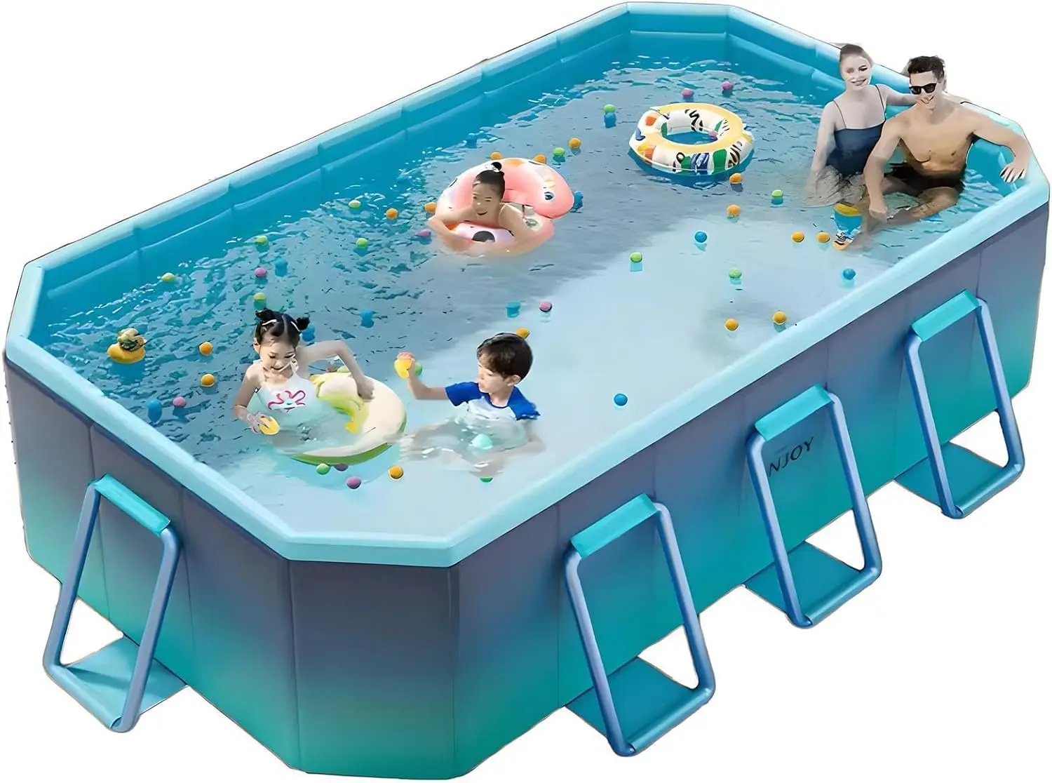 Piscine pliable, grande piscine pour enfants, piscine extérieure non gonflable pour enfants et adultes, piscine portable à coque en plastique rigide