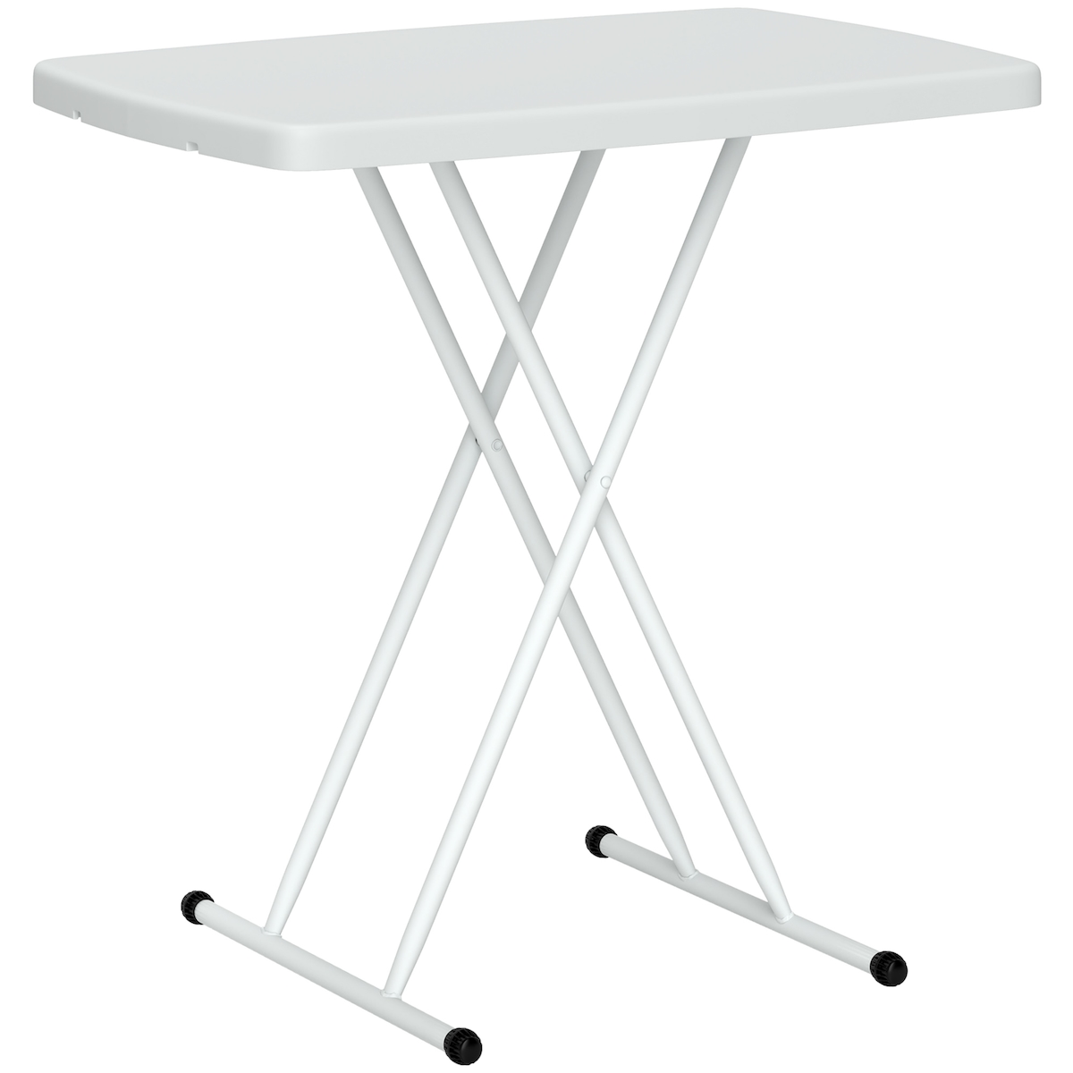 STILVORA Klappbarer Balkontisch Stahl/Kunststoff Weiß 76x50x74 cm höhenverstellbar Image