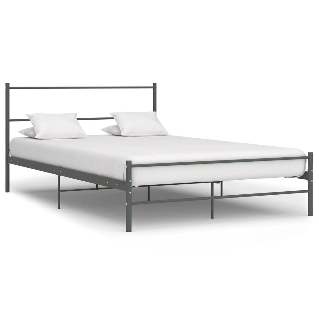 vidaXL Bettgestell Grau Metall 120x200 cm Image
