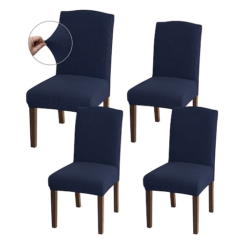 4/6-teiliges Set formangepasster Esszimmerstuhlbezüge, universelle Stretch-Stuhlüberzüge, maschinenwaschbare, abnehmbare Sitzschoner Image