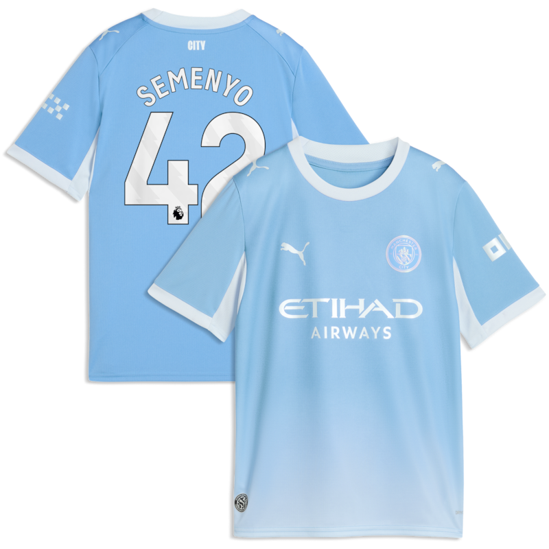 Maillot Domicile Manchester City PUMA 26/27 - Enfant avec flocage Semenyo 42 - unisexe Taille: 5-6 Years