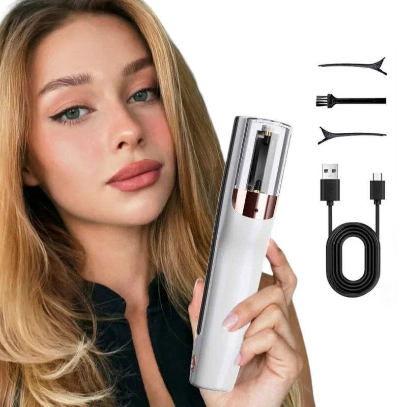 Wiederaufladbarer elektrischer Haarschneider, tragbarer elektrischer Haarschneider für den Heimgebrauch, einfach zu bedienen für gespaltene Haarspitzen. Image