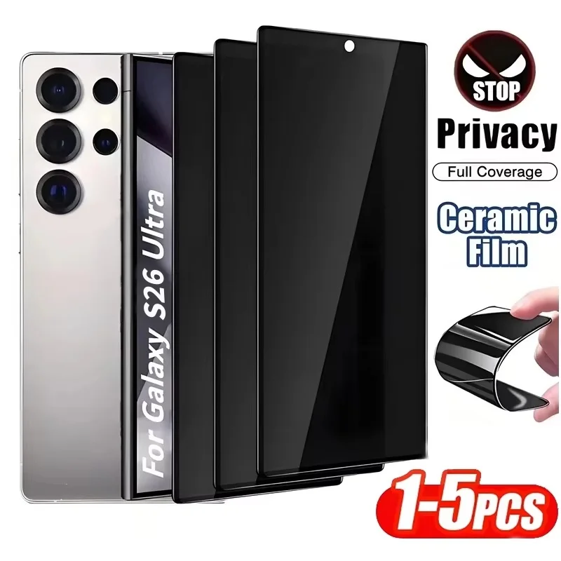1-5 Stück Matte Keramik-Sichtschutzfolie für Samsung Galaxy S26 Ultra S25 S24 S23 S22 S21 S20 FE Note Glasfolien S25Ultra Image